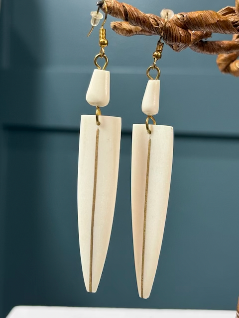 Serengeti Crest Bone Earrings
