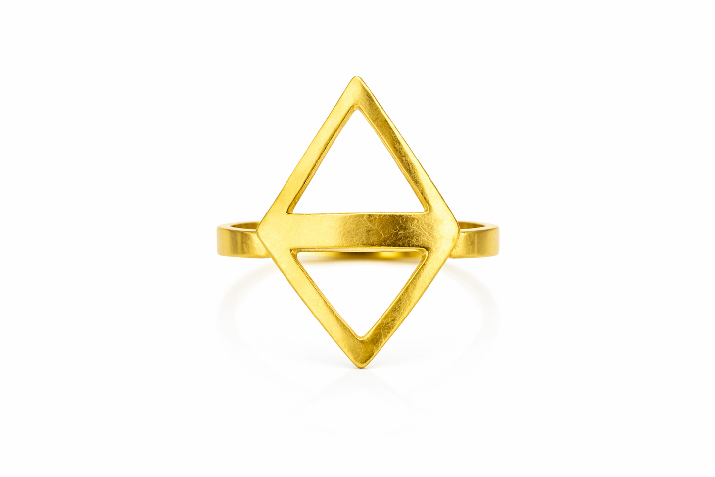 Golden Ascent Triangle Ring