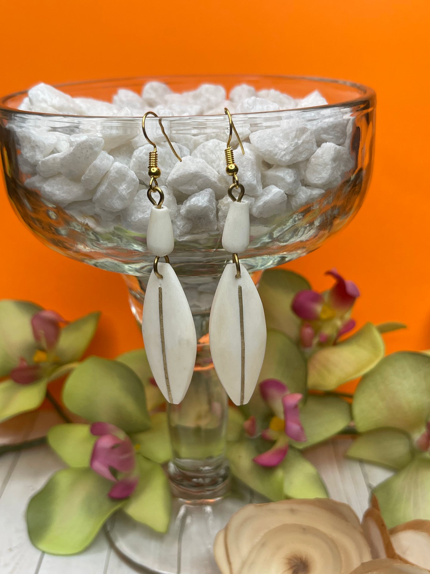 Jessica’s Cream & Gold Earrings