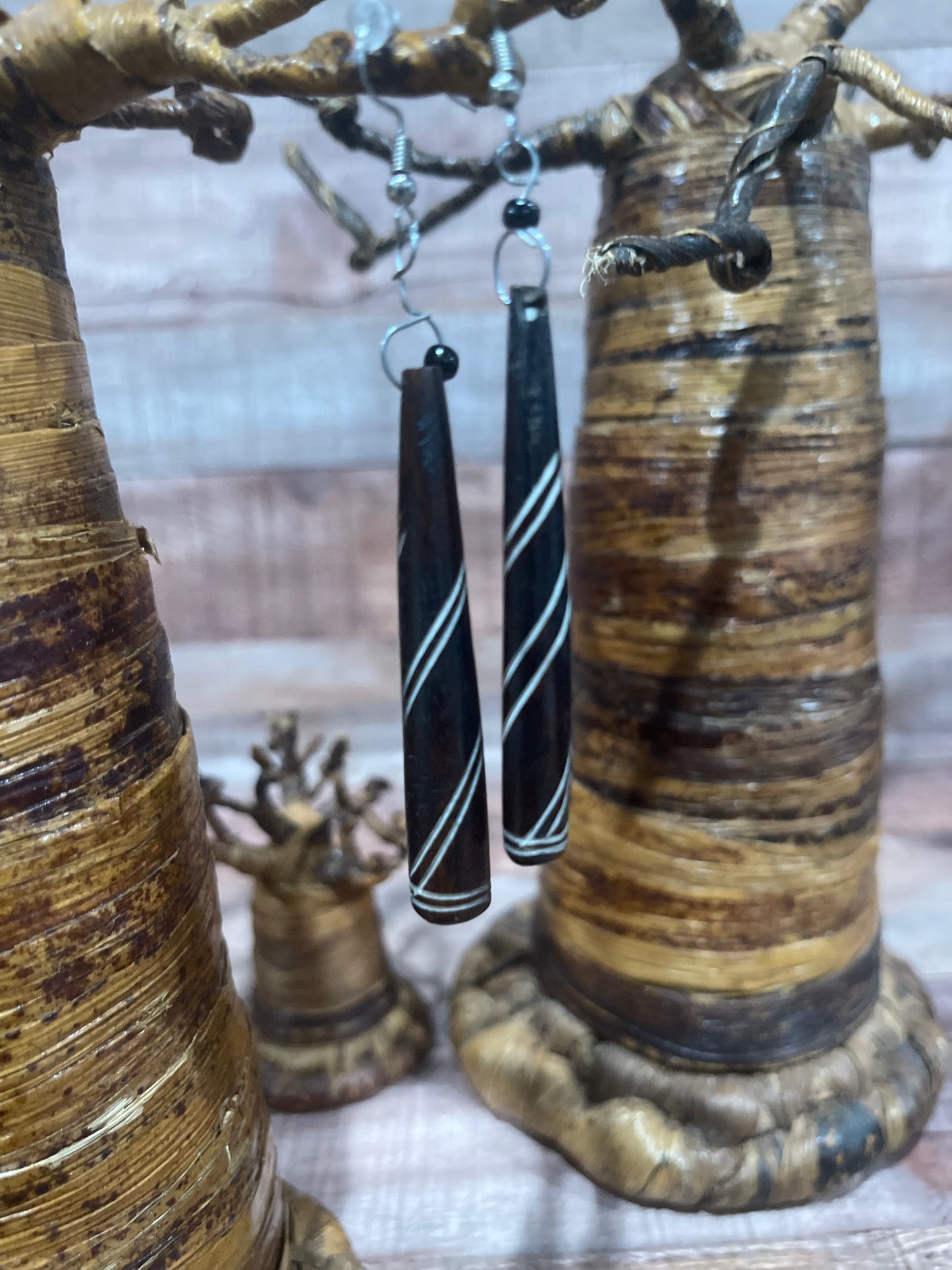 Jebbeh Hand-Painted Wooden Earrings