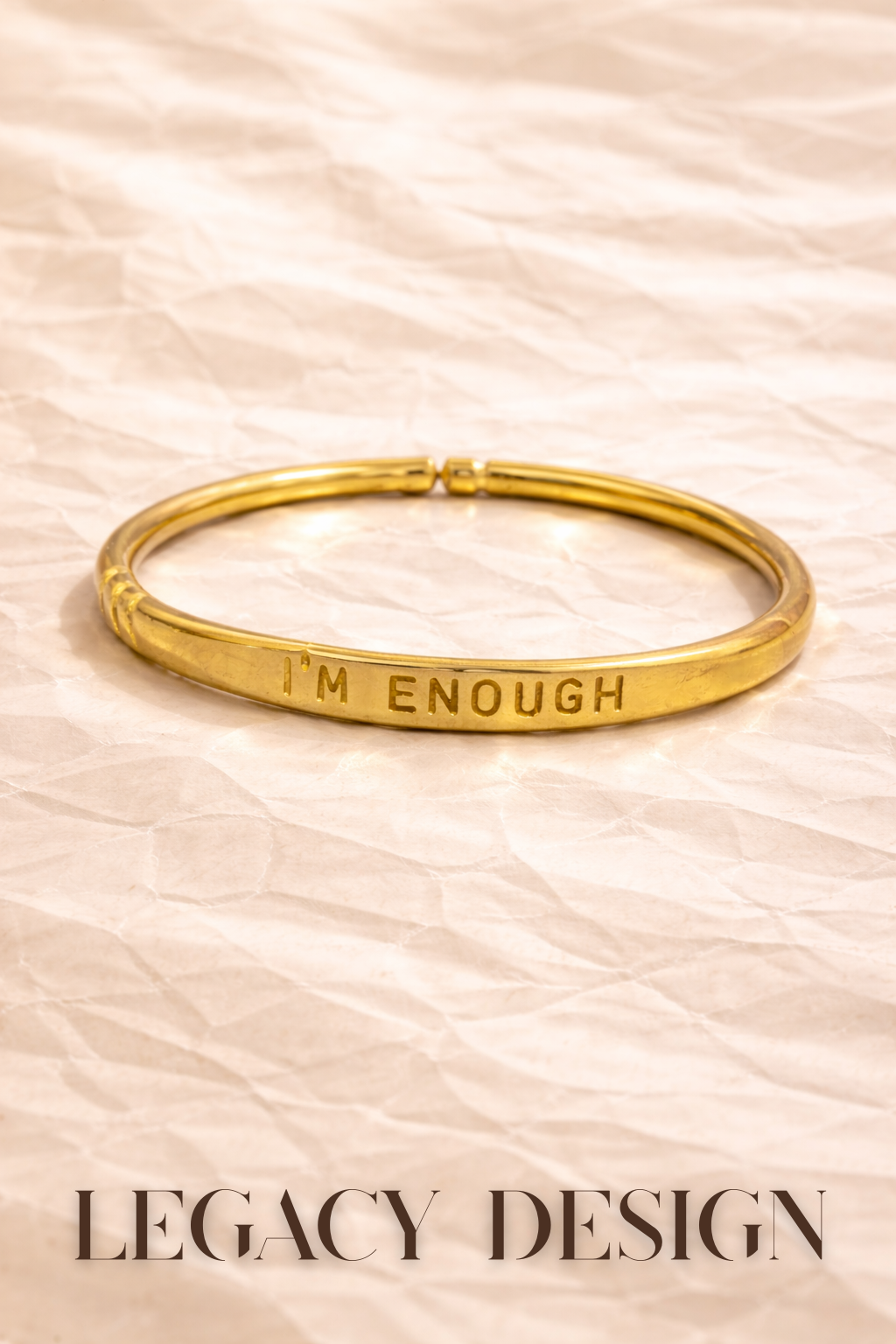 Handcrafted Brass Affirmation Bangle: I'm Worthy, Strong, Enough – Empowerment Jewelry