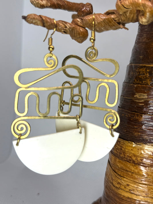 Serengeti bone and brass Heritage earrings