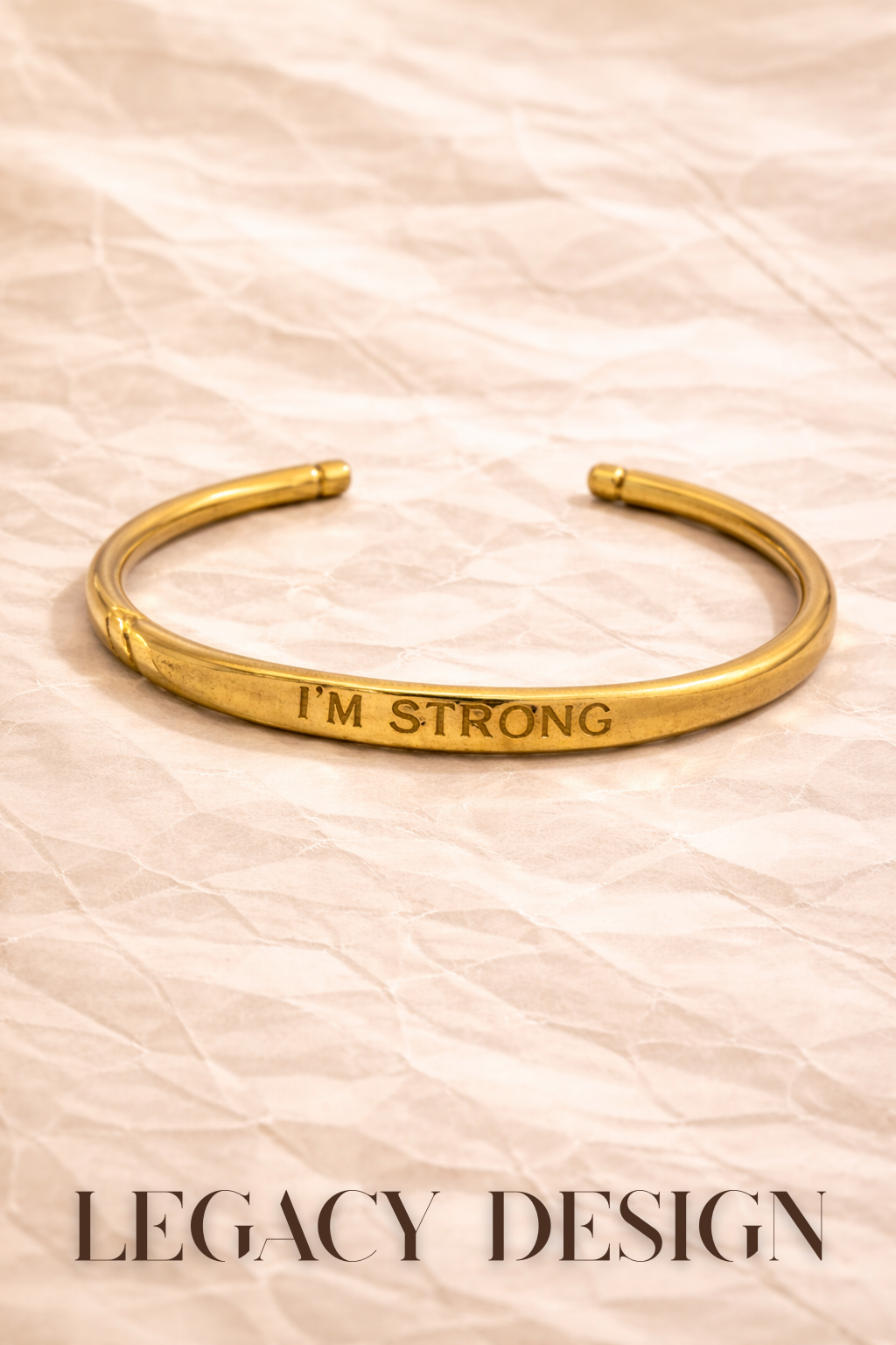 Handcrafted Brass Affirmation Bangle: I'm Worthy, Strong, Enough – Empowerment Jewelry