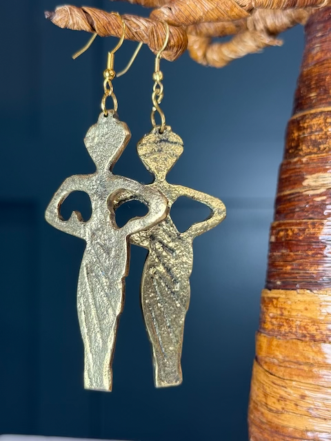 Zulu Crest Brass Earrings