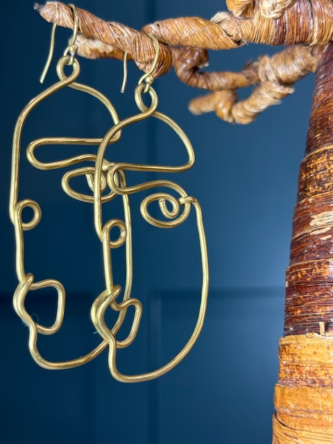 Sahara Leaf Brass Earrings