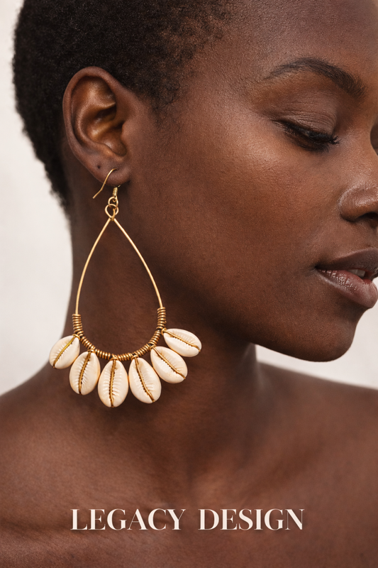 Sahara Cowrie Halo Earrings