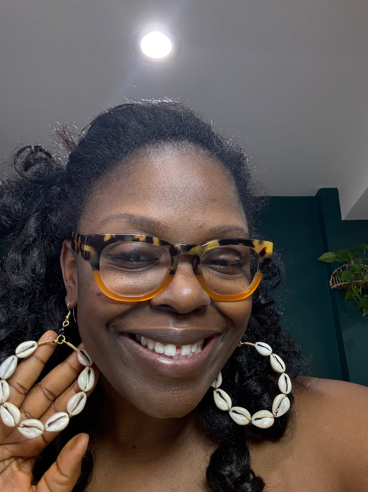 Mombassa Wave Cowrie Shell earrings