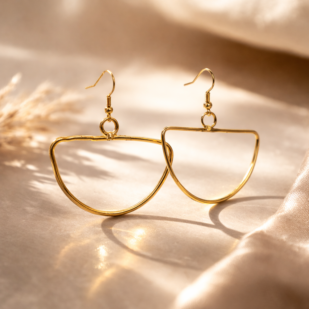 Nairobi Glow Brass Earrings