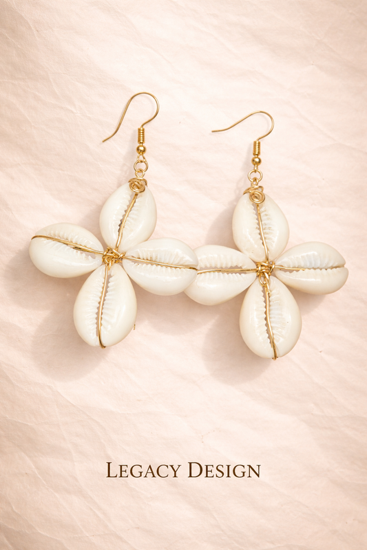 Maua Ya Bahari (“Flowers of the Sea”) Cowrie Earrings