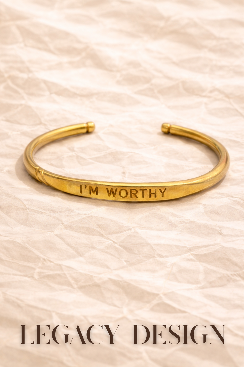 Handcrafted Brass Affirmation Bangle: I'm Worthy, Strong, Enough – Empowerment Jewelry