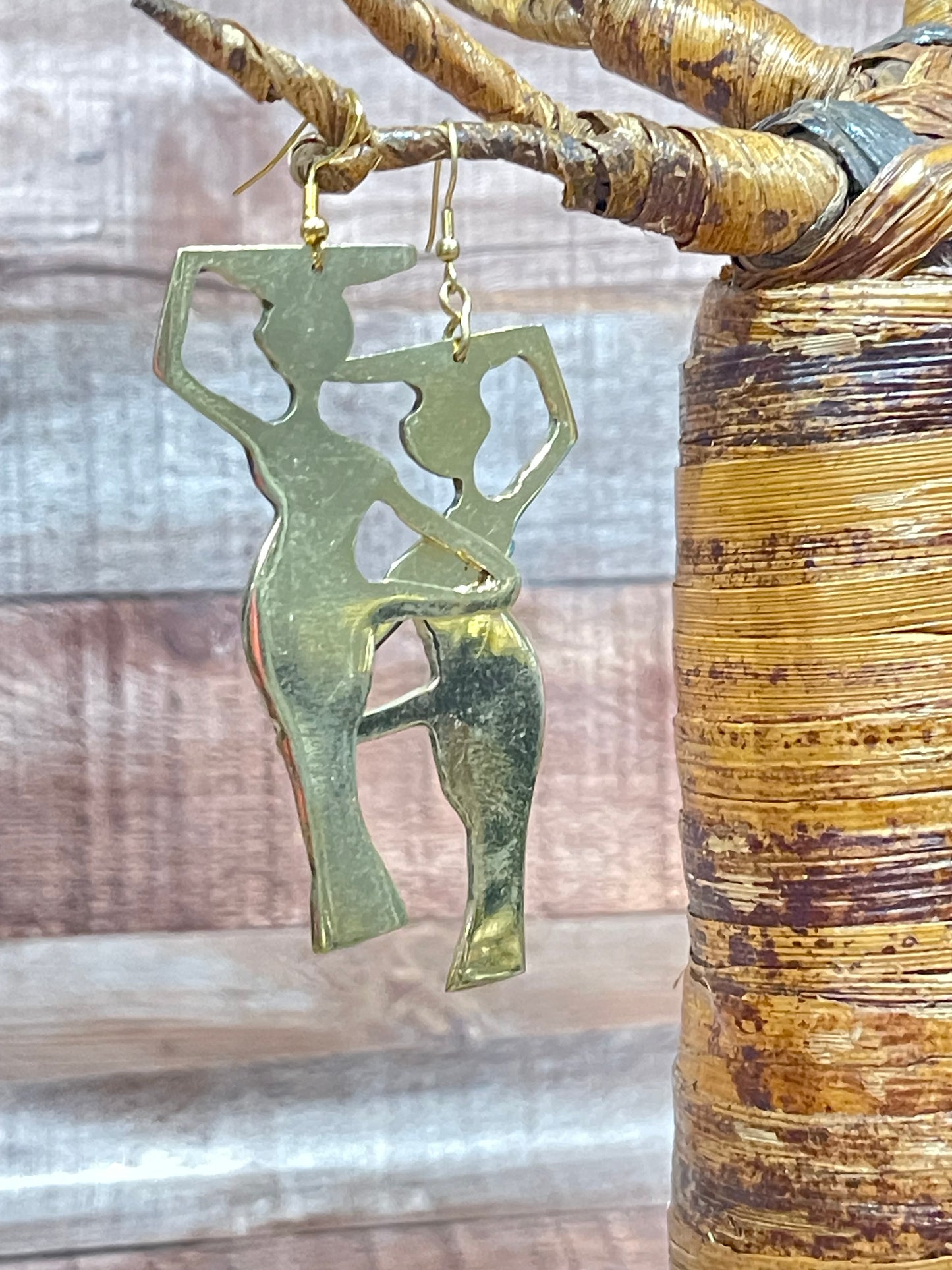 African Brass Earrings