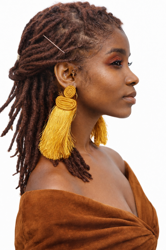 Rwanda Fringe Earrings – Handwoven Statement Earrings