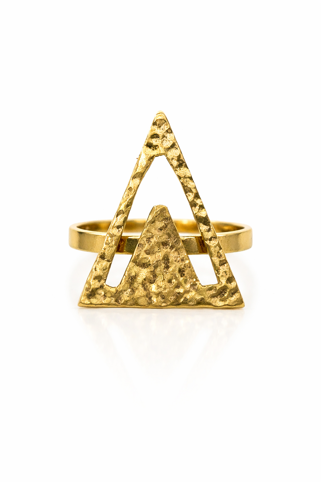 Golden Ascent Triangle Ring