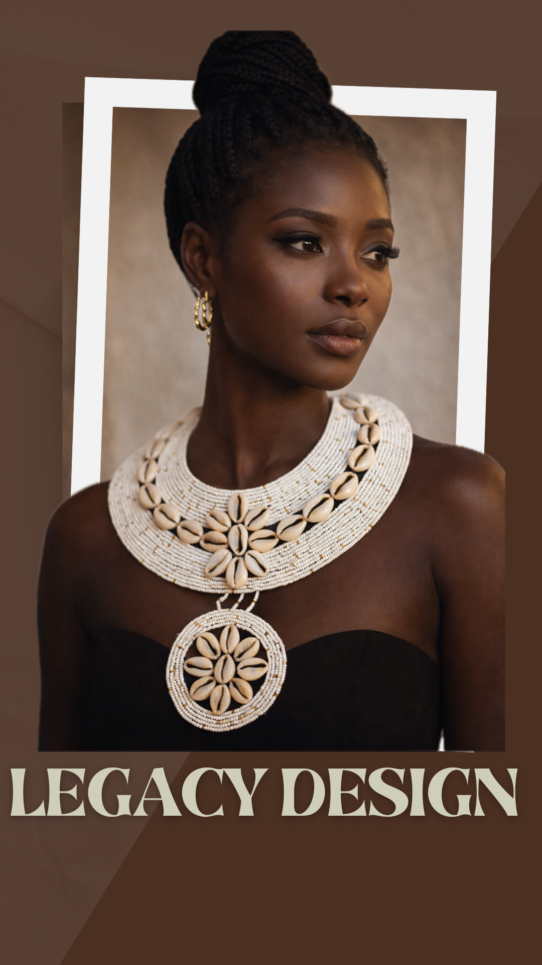 Queen Mother Cowrie & Beaded Royal Necklace